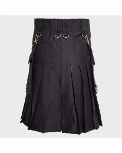 Black Deluxe Utility Kilt For Men,