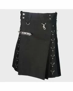 Black Gothic Utility Kilt For Man