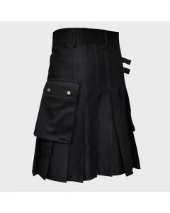 Black Wedding Utility Kilt for Active Men