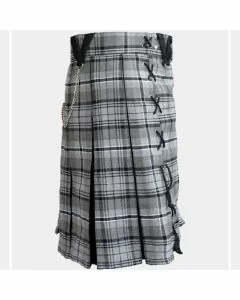 Box Pleated Grey Hamilton Modern Kilt