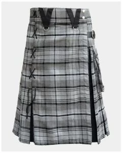 Box Pleated Grey Hamilton Modern Kilt