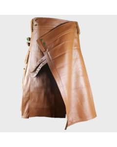 Brown Leather Utility Kilt For Sale