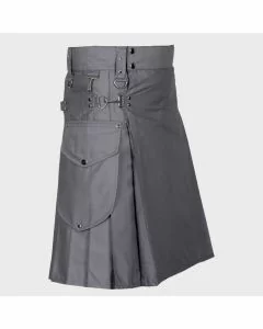 Dark Grey Utility Kilt with Cargo Pockets
