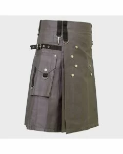 Grey Active Men Fashion Utility Kilt
