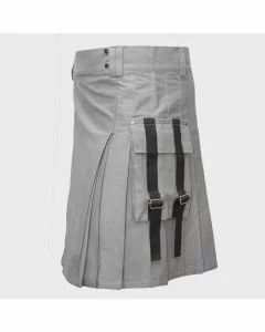 Grey Charm Casual Utility Kilt For Men