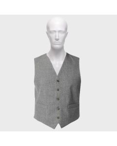 Grey Wool Tweed Argyle Vest