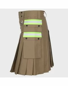 Khaki Fireman Firefighter Utility Kilt For Men