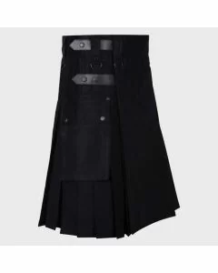 Lautreamont Men Black Utility Kilt