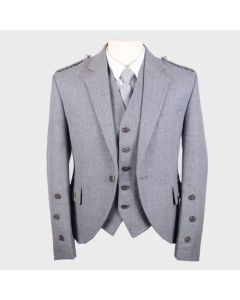Light Grey Arrochar Wool Tweed Argyle Jacket 