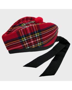 Royal Stewart Glengarry Scottish Hat with Red Pompom 