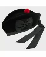 Black Balmoral & Glengarry Hats with Red Pompom  