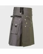 Grey Active Men Fashion Utility Kilt