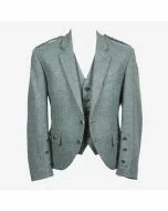 Lovat Green Wool Tweed Argyle Tweed Kilt Jacket And Vest