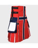 Norwegian Flag Cotton Hybrid Utility Kilt