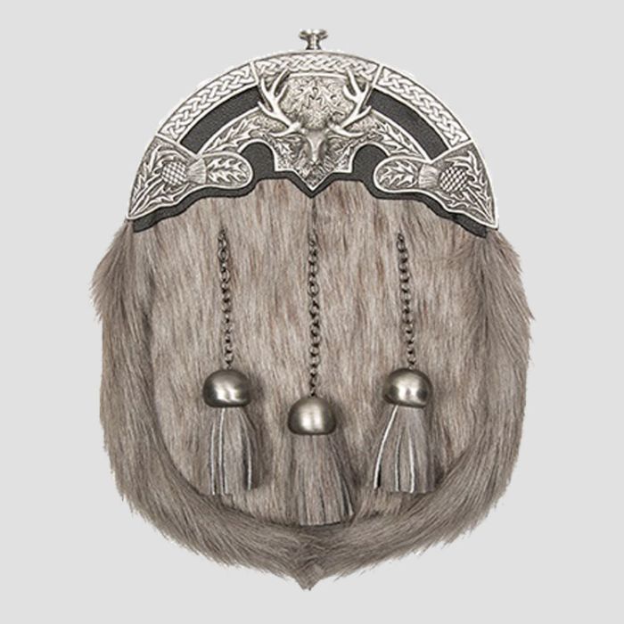 3D Stag Sealskin Sporran