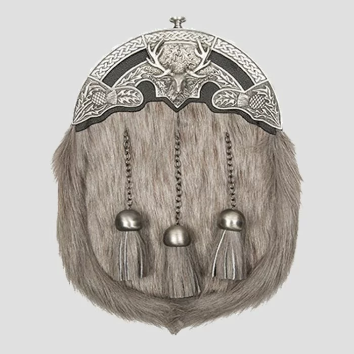 3D Stag Sealskin Sporran