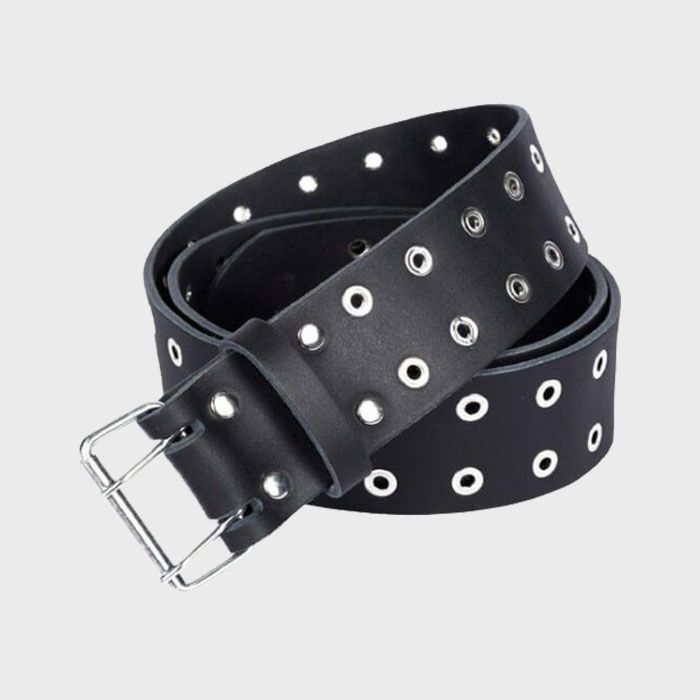 Black Lather Silver Studs Fashion Kilt Belt