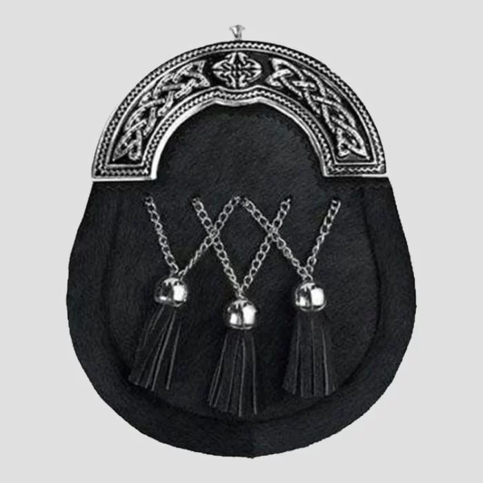 Black Enamel Calfskin Full Dress Sporran