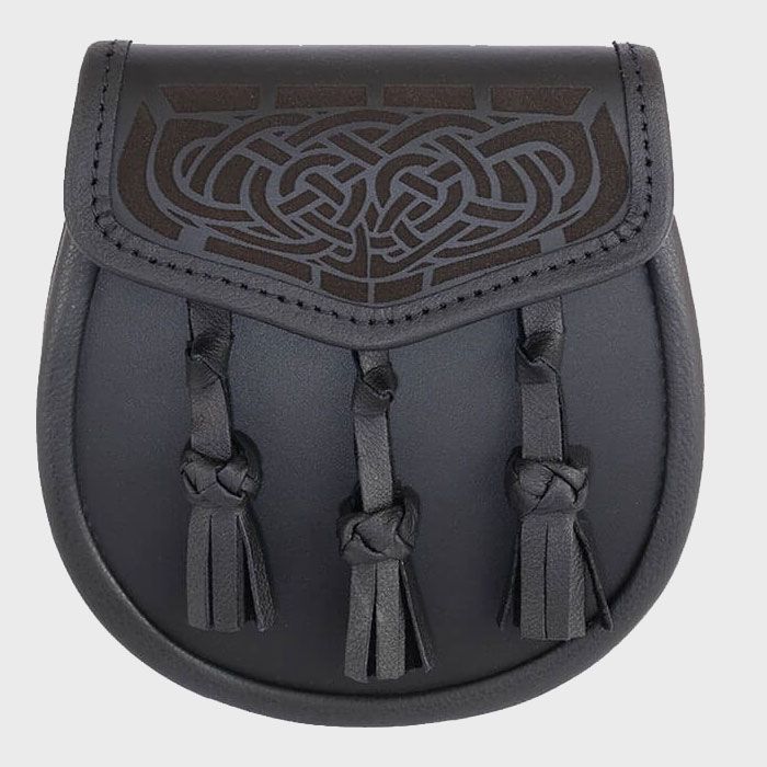 Black Leather with Laser Etched Celtic Design