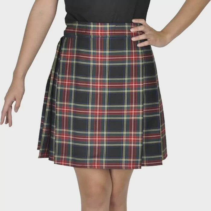 Black Stewart Tartan Kilt For Women