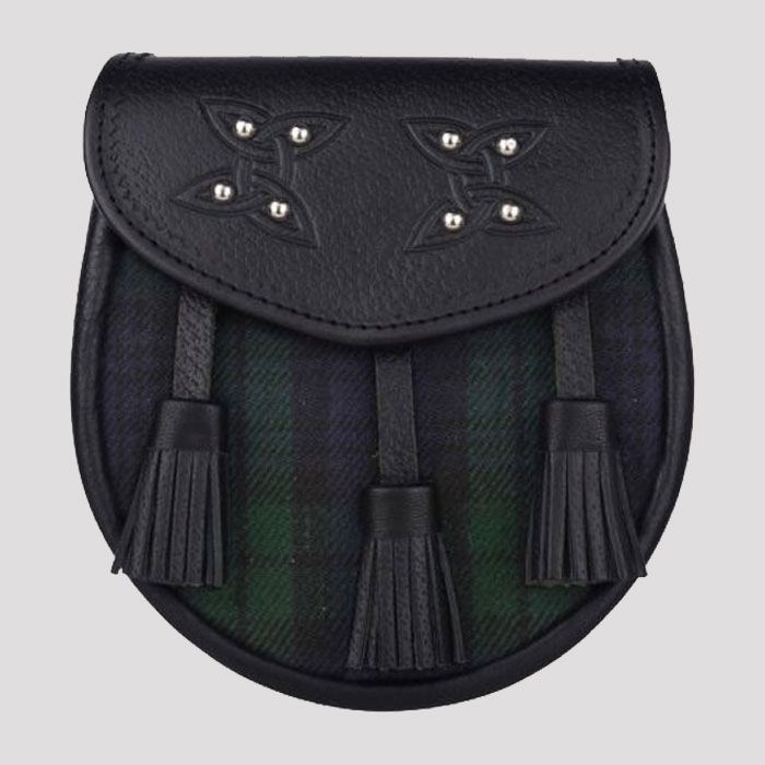 Black Watch Genuine Leather Tartan Sporran