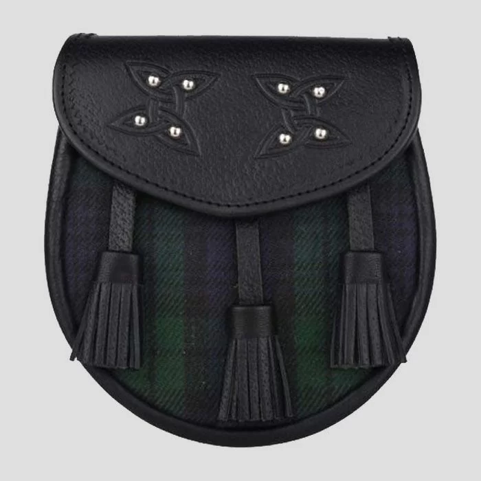 Black Watch Genuine Leather Tartan Sporran