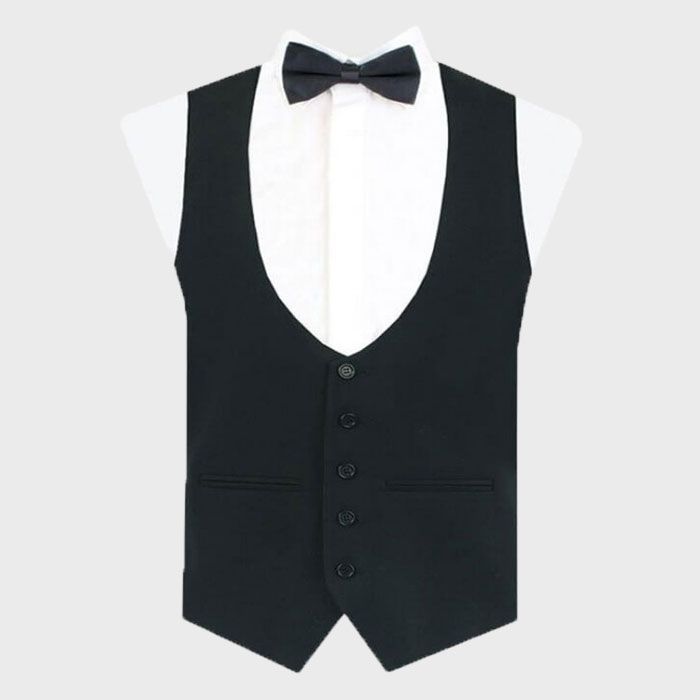  Black Wool Vest with Satin Lining