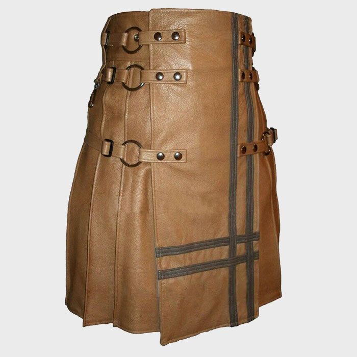 Brown Gladiator Leather Utility Kilt