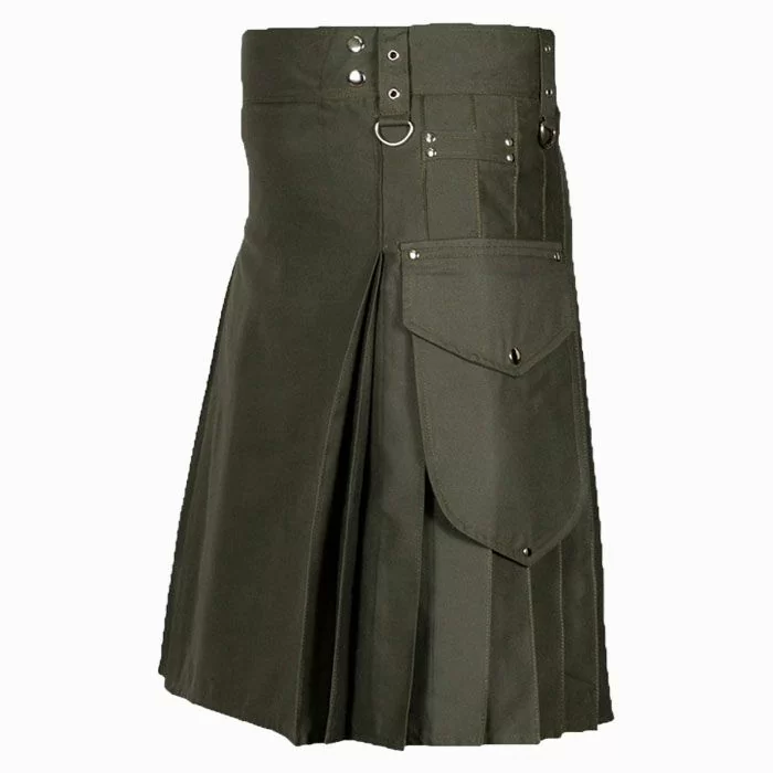 Brown Modern Casual Utility Kilt 