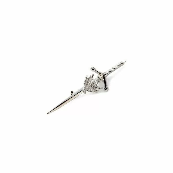 Spilla Da Kilt Scozzese Claymore, Modello Spada, Finitura Cromata, Lunga 8 Cm, Accessorio Per Abbigliamento Tradizionale Scozzese