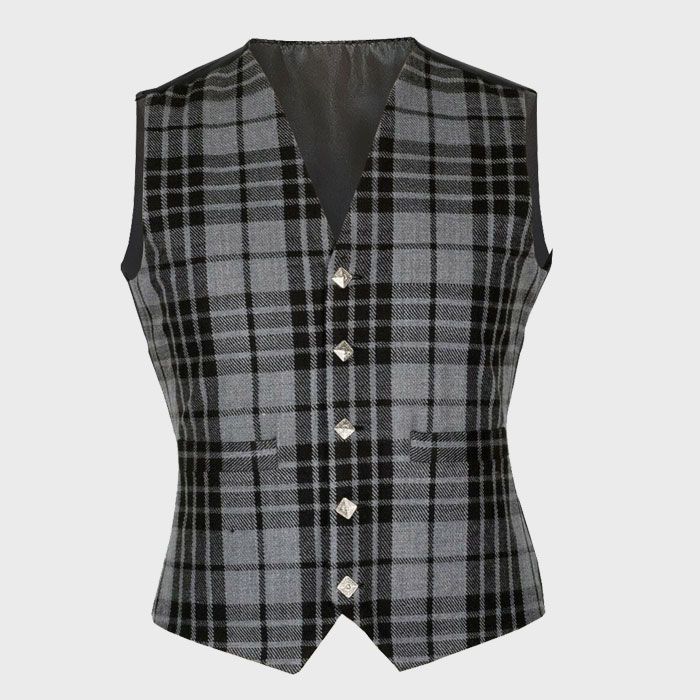 Grey Hamilton Tartan Vest
