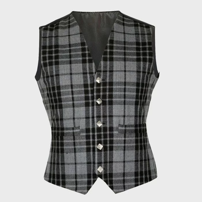 Grey Hamilton Tartan Vest