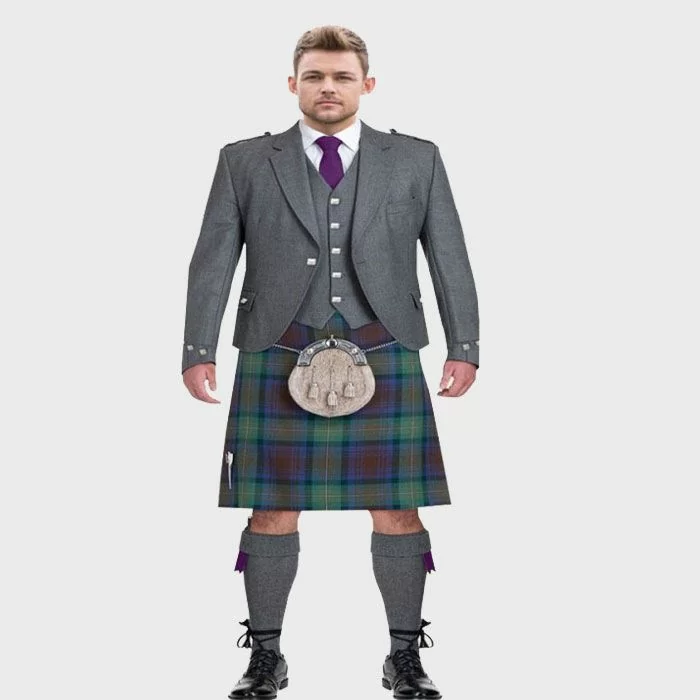 Light Grey Argyll Jacket & Kilt Outfit Package