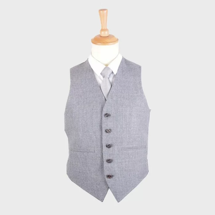 Light Grey Arrochar Wool Tweed Vest