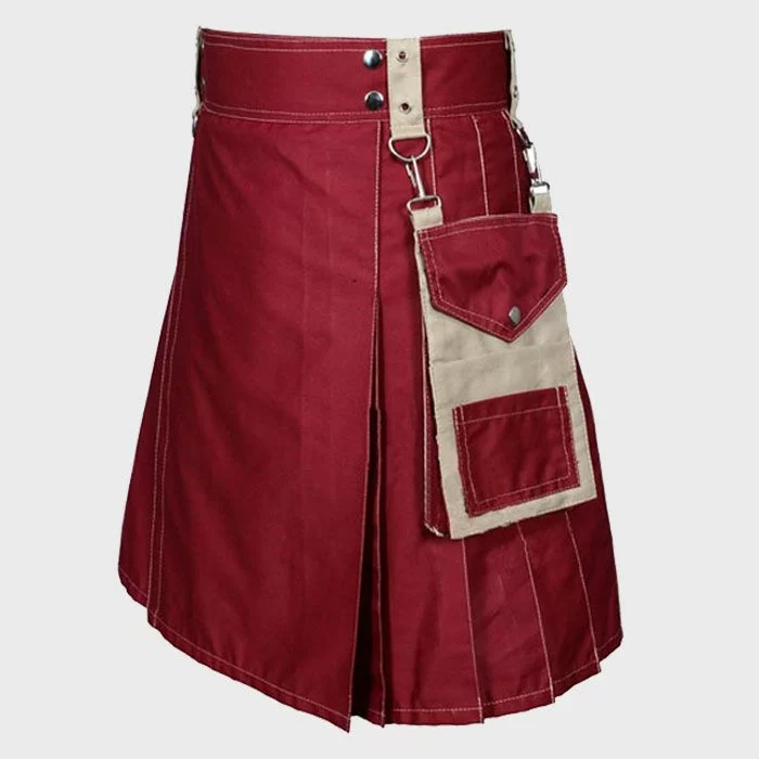 Maroon Fashion Hybrid Kilt