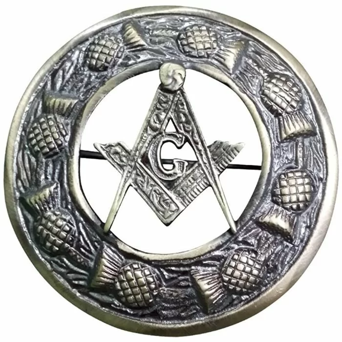 Masonic Crest Fly Plaid Brooch