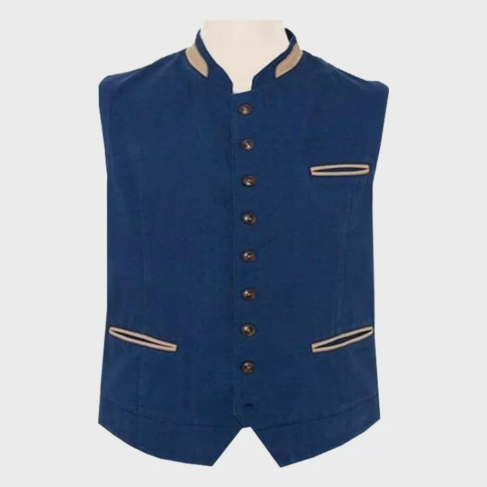  Navy Blue Austrian Tirol Waistcoat 