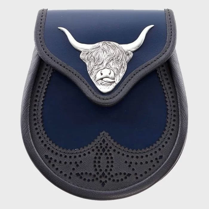 Navy, Matt Highland Leather Sporran
