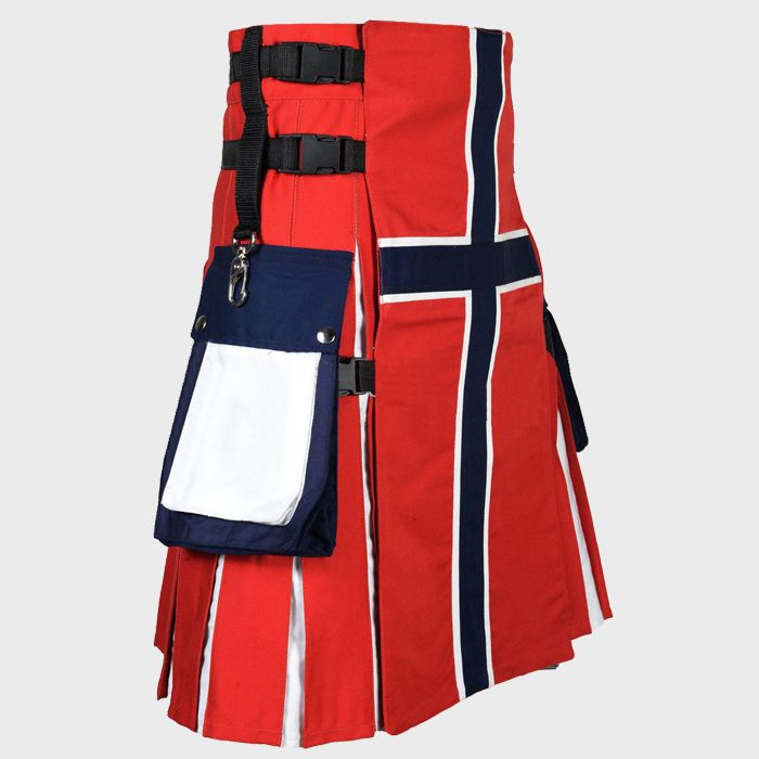 Norwegian Flag Cotton Hybrid Utility Kilt