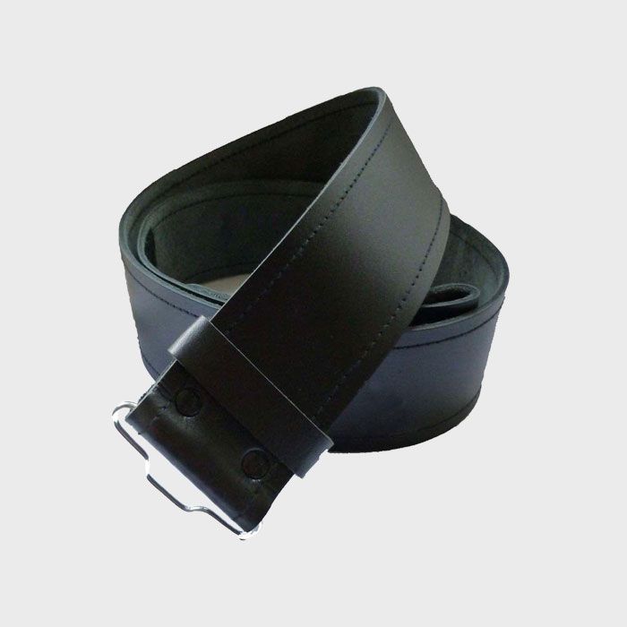 Plain Leather Black Kilt Belt