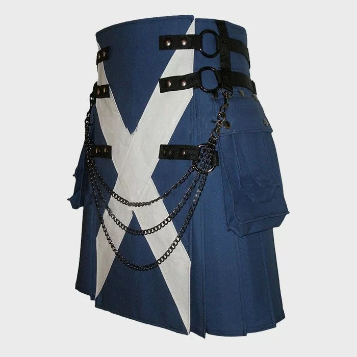 Royal Blue Canvas Saint Flag Kilt