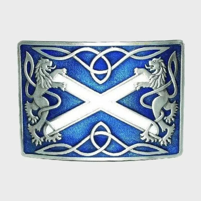 Rampant Lion Silver Buckle For Sale
