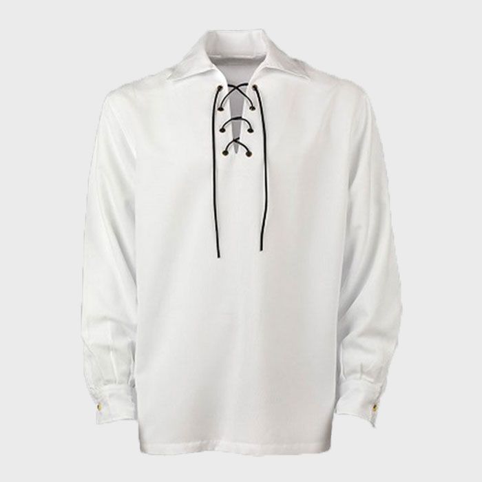 White Jacobite Ghillie Kilt Shirt