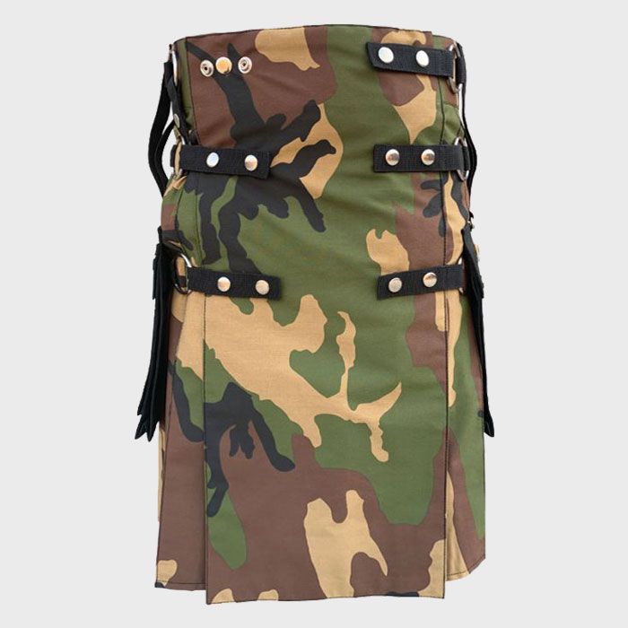Woodland Camouflage Utility Kilt For Men