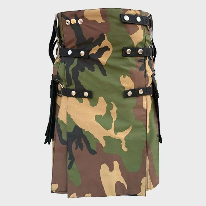 Woodland Camouflage Utility Kilt For Men