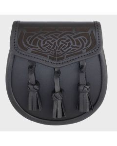 Black Leather with Laser Etched Celtic Design
