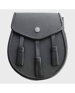 Black Three Tassel Leather Sporran 