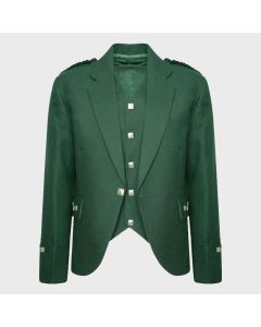 Black Wool Tweed Argyle Kilt Jacket And Vest