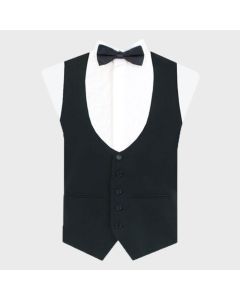  Black Wool Vest with Satin Lining