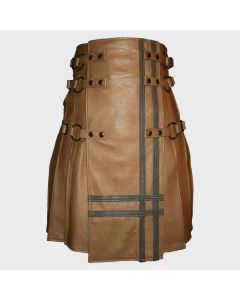 Brown Gladiator Leather Utility Kilt